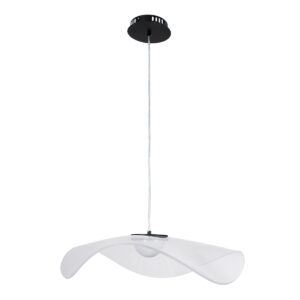 GloboStar® ACRYLICA 60975 Κρεμαστό Φωτιστικό Οροφής Design LED CCT 20W 2240lm 360° AC 220-240V – Εναλλαγή Φωτισμού μέσω Διακόπτη On/Off All In One Ψυχρό 6000k+Φυσικό 4500k+Θερμό 2700k Φ60cm – Μαύρο με Διάφανο Laser Designed Plexiglass – 3 Years Warranty