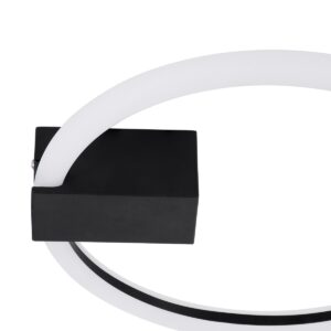 GloboStar® CINDERELLA 60976 Φωτιστικό Οροφής Δαχτυλίδι-Κύκλος LED CCT 16W 1792lm 360° AC 220-240V – Εναλλαγή Φωτισμού μέσω Διακόπτη On/Off All In One Ψυχρό 6000k+Φυσικό 4500k+Θερμό 2700k Φ28cm – Μαύρο – 3 Years Warranty