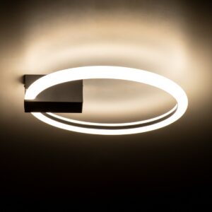 GloboStar® CINDERELLA 60976 Φωτιστικό Οροφής Δαχτυλίδι-Κύκλος LED CCT 16W 1792lm 360° AC 220-240V – Εναλλαγή Φωτισμού μέσω Διακόπτη On/Off All In One Ψυχρό 6000k+Φυσικό 4500k+Θερμό 2700k Φ28cm – Μαύρο – 3 Years Warranty