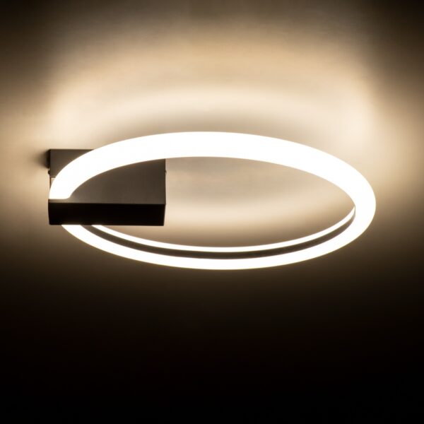 GloboStar® CINDERELLA 60976 Φωτιστικό Οροφής Δαχτυλίδι-Κύκλος LED CCT 16W 1792lm 360° AC 220-240V – Εναλλαγή Φωτισμού μέσω Διακόπτη On/Off All In One Ψυχρό 6000k+Φυσικό 4500k+Θερμό 2700k Φ28cm – Μαύρο – 3 Years Warranty