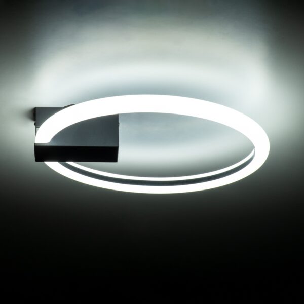 GloboStar® CINDERELLA 60976 Φωτιστικό Οροφής Δαχτυλίδι-Κύκλος LED CCT 16W 1792lm 360° AC 220-240V – Εναλλαγή Φωτισμού μέσω Διακόπτη On/Off All In One Ψυχρό 6000k+Φυσικό 4500k+Θερμό 2700k Φ28cm – Μαύρο – 3 Years Warranty