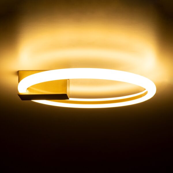 GloboStar® CINDERELLA 60978 Φωτιστικό Οροφής Δαχτυλίδι-Κύκλος LED CCT 16W 1792lm 360° AC 220-240V – Εναλλαγή Φωτισμού μέσω Διακόπτη On/Off All In One Ψυχρό 6000k+Φυσικό 4500k+Θερμό 2700k Φ28cm – Χρυσό Βούρτσας – 3 Years Warranty