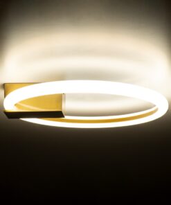 GloboStar® CINDERELLA 60978 Φωτιστικό Οροφής Δαχτυλίδι-Κύκλος LED CCT 16W 1792lm 360° AC 220-240V – Εναλλαγή Φωτισμού μέσω Διακόπτη On/Off All In One Ψυχρό 6000k+Φυσικό 4500k+Θερμό 2700k Φ28cm – Χρυσό Βούρτσας – 3 Years Warranty