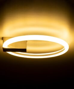 GloboStar® CINDERELLA 60979 Φωτιστικό Οροφής Δαχτυλίδι-Κύκλος LED CCT 16W 1792lm 360° AC 220-240V – Εναλλαγή Φωτισμού μέσω Διακόπτη On/Off All In One Ψυχρό 6000k+Φυσικό 4500k+Θερμό 2700k Φ28cm – Χρώμιο Νικελ – 3 Years Warranty