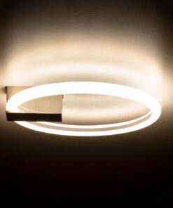 GloboStar® CINDERELLA 60979 Φωτιστικό Οροφής Δαχτυλίδι-Κύκλος LED CCT 16W 1792lm 360° AC 220-240V – Εναλλαγή Φωτισμού μέσω Διακόπτη On/Off All In One Ψυχρό 6000k+Φυσικό 4500k+Θερμό 2700k Φ28cm – Χρώμιο Νικελ – 3 Years Warranty