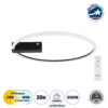 GloboStar® CINDERELLA 60980 Φωτιστικό Οροφής Δαχτυλίδι-Κύκλος LED CCT 30W 3360lm 360° AC 220-240V – Εναλλαγή Φωτισμού μέσω Τηλεχειριστηρίου All In One Ψυχρό 6000k+Φυσικό 4500k+Θερμό 2700k Dimmable Φ50cm – Μαύρο – 3 Years Warranty