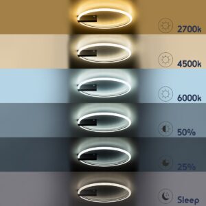 GloboStar® CINDERELLA 60980 Φωτιστικό Οροφής Δαχτυλίδι-Κύκλος LED CCT 30W 3360lm 360° AC 220-240V – Εναλλαγή Φωτισμού μέσω Τηλεχειριστηρίου All In One Ψυχρό 6000k+Φυσικό 4500k+Θερμό 2700k Dimmable Φ50cm – Μαύρο – 3 Years Warranty