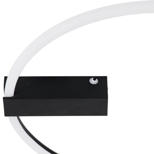GloboStar® CINDERELLA 60980 Φωτιστικό Οροφής Δαχτυλίδι-Κύκλος LED CCT 30W 3360lm 360° AC 220-240V – Εναλλαγή Φωτισμού μέσω Τηλεχειριστηρίου All In One Ψυχρό 6000k+Φυσικό 4500k+Θερμό 2700k Dimmable Φ50cm – Μαύρο – 3 Years Warranty