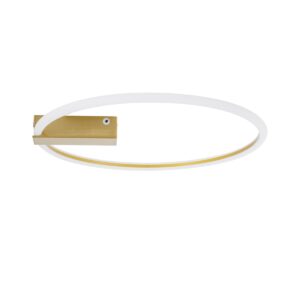 GloboStar® CINDERELLA 60982 Φωτιστικό Οροφής Δαχτυλίδι-Κύκλος LED CCT 30W 3360lm 360° AC 220-240V – Εναλλαγή Φωτισμού μέσω Τηλεχειριστηρίου All In One Ψυχρό 6000k+Φυσικό 4500k+Θερμό 2700k Dimmable Φ50cm – Χρυσό Βούρτσας – 3 Years Warranty