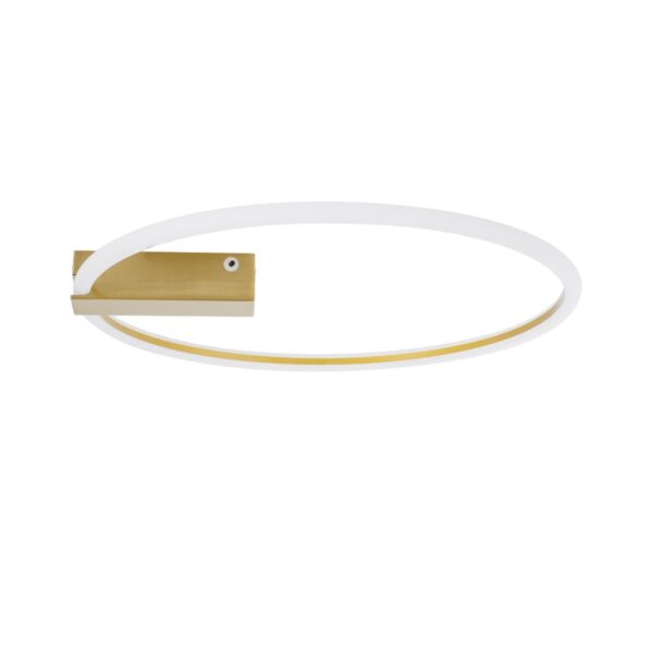 GloboStar® CINDERELLA 60982 Φωτιστικό Οροφής Δαχτυλίδι-Κύκλος LED CCT 30W 3360lm 360° AC 220-240V – Εναλλαγή Φωτισμού μέσω Τηλεχειριστηρίου All In One Ψυχρό 6000k+Φυσικό 4500k+Θερμό 2700k Dimmable Φ50cm – Χρυσό Βούρτσας – 3 Years Warranty