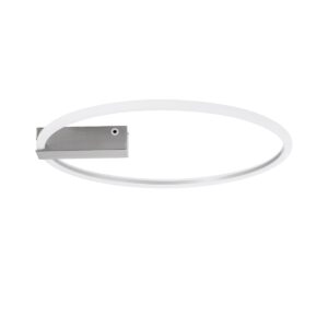 GloboStar® CINDERELLA 60983 Φωτιστικό Οροφής Δαχτυλίδι-Κύκλος LED CCT 30W 3360lm 360° AC 220-240V – Εναλλαγή Φωτισμού μέσω Τηλεχειριστηρίου All In One Ψυχρό 6000k+Φυσικό 4500k+Θερμό 2700k Dimmable Φ50cm – Χρώμιο Νικελ – 3 Years Warranty