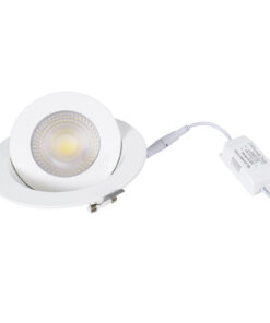 GloboStar® LEXIS JOINT 60988 Χωνευτό LED Κινούμενο Spot Downlight 12W 1200lm 45° AC 220-240V IP44 Φ15.8cm x Υ4.1cm – Στρόγγυλο – Λευκό – Φυσικό Λευκό 4500K – Bridgelux Chip – TÜV Certified Driver – 5 Years Warranty