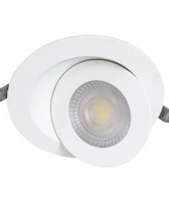 GloboStar® LEXIS JOINT 60988 Χωνευτό LED Κινούμενο Spot Downlight 12W 1200lm 45° AC 220-240V IP44 Φ15.8cm x Υ4.1cm – Στρόγγυλο – Λευκό – Φυσικό Λευκό 4500K – Bridgelux Chip – TÜV Certified Driver – 5 Years Warranty