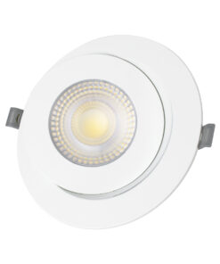 GloboStar® LEXIS JOINT 60988 Χωνευτό LED Κινούμενο Spot Downlight 12W 1200lm 45° AC 220-240V IP44 Φ15.8cm x Υ4.1cm – Στρόγγυλο – Λευκό – Φυσικό Λευκό 4500K – Bridgelux Chip – TÜV Certified Driver – 5 Years Warranty
