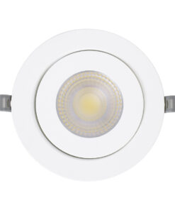 GloboStar® LEXIS JOINT 60988 Χωνευτό LED Κινούμενο Spot Downlight 12W 1200lm 45° AC 220-240V IP44 Φ15.8cm x Υ4.1cm – Στρόγγυλο – Λευκό – Φυσικό Λευκό 4500K – Bridgelux Chip – TÜV Certified Driver – 5 Years Warranty