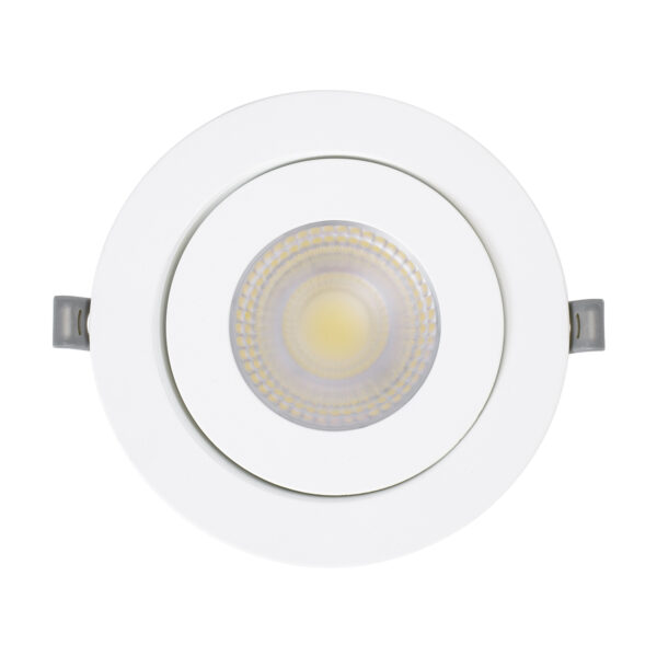 GloboStar® LEXIS JOINT 60988 Χωνευτό LED Κινούμενο Spot Downlight 12W 1200lm 45° AC 220-240V IP44 Φ15.8cm x Υ4.1cm – Στρόγγυλο – Λευκό – Φυσικό Λευκό 4500K – Bridgelux Chip – TÜV Certified Driver – 5 Years Warranty