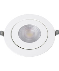 GloboStar® LEXIS JOINT 60988 Χωνευτό LED Κινούμενο Spot Downlight 12W 1200lm 45° AC 220-240V IP44 Φ15.8cm x Υ4.1cm – Στρόγγυλο – Λευκό – Φυσικό Λευκό 4500K – Bridgelux Chip – TÜV Certified Driver – 5 Years Warranty