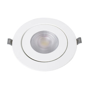 GloboStar® LEXIS JOINT 60988 Χωνευτό LED Κινούμενο Spot Downlight 12W 1200lm 45° AC 220-240V IP44 Φ15.8cm x Υ4.1cm – Στρόγγυλο – Λευκό – Φυσικό Λευκό 4500K – Bridgelux Chip – TÜV Certified Driver – 5 Years Warranty