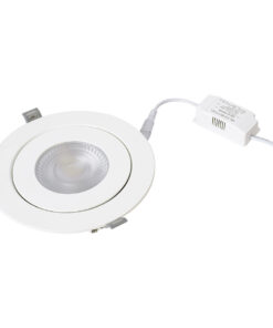 GloboStar® LEXIS JOINT 60988 Χωνευτό LED Κινούμενο Spot Downlight 12W 1200lm 45° AC 220-240V IP44 Φ15.8cm x Υ4.1cm – Στρόγγυλο – Λευκό – Φυσικό Λευκό 4500K – Bridgelux Chip – TÜV Certified Driver – 5 Years Warranty