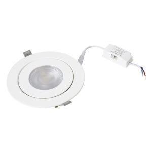 GloboStar® LEXIS JOINT 60988 Χωνευτό LED Κινούμενο Spot Downlight 12W 1200lm 45° AC 220-240V IP44 Φ15.8cm x Υ4.1cm – Στρόγγυλο – Λευκό – Φυσικό Λευκό 4500K – Bridgelux Chip – TÜV Certified Driver – 5 Years Warranty