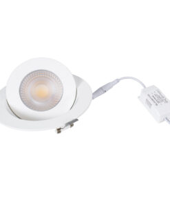 GloboStar® LEXIS JOINT 60989 Χωνευτό LED Κινούμενο Spot Downlight 12W 1140lm 45° AC 220-240V IP44 Φ15.8cm x Υ4.1cm – Στρόγγυλο – Λευκό – Θερμό Λευκό 2700K – Bridgelux Chip – TÜV Certified Driver – 5 Years Warranty