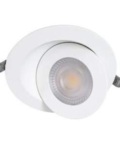 GloboStar® LEXIS JOINT 60989 Χωνευτό LED Κινούμενο Spot Downlight 12W 1140lm 45° AC 220-240V IP44 Φ15.8cm x Υ4.1cm – Στρόγγυλο – Λευκό – Θερμό Λευκό 2700K – Bridgelux Chip – TÜV Certified Driver – 5 Years Warranty