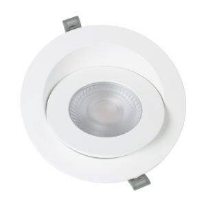 GloboStar® LEXIS JOINT 60989 Χωνευτό LED Κινούμενο Spot Downlight 12W 1140lm 45° AC 220-240V IP44 Φ15.8cm x Υ4.1cm – Στρόγγυλο – Λευκό – Θερμό Λευκό 2700K – Bridgelux Chip – TÜV Certified Driver – 5 Years Warranty