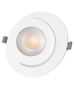 GloboStar® LEXIS JOINT 60989 Χωνευτό LED Κινούμενο Spot Downlight 12W 1140lm 45° AC 220-240V IP44 Φ15.8cm x Υ4.1cm – Στρόγγυλο – Λευκό – Θερμό Λευκό 2700K – Bridgelux Chip – TÜV Certified Driver – 5 Years Warranty