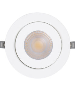 GloboStar® LEXIS JOINT 60989 Χωνευτό LED Κινούμενο Spot Downlight 12W 1140lm 45° AC 220-240V IP44 Φ15.8cm x Υ4.1cm – Στρόγγυλο – Λευκό – Θερμό Λευκό 2700K – Bridgelux Chip – TÜV Certified Driver – 5 Years Warranty