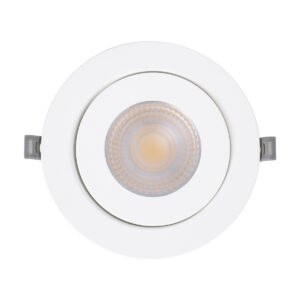 GloboStar® LEXIS JOINT 60989 Χωνευτό LED Κινούμενο Spot Downlight 12W 1140lm 45° AC 220-240V IP44 Φ15.8cm x Υ4.1cm – Στρόγγυλο – Λευκό – Θερμό Λευκό 2700K – Bridgelux Chip – TÜV Certified Driver – 5 Years Warranty