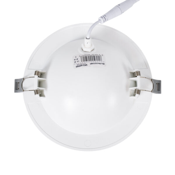GloboStar® LEXIS JOINT 60989 Χωνευτό LED Κινούμενο Spot Downlight 12W 1140lm 45° AC 220-240V IP44 Φ15.8cm x Υ4.1cm – Στρόγγυλο – Λευκό – Θερμό Λευκό 2700K – Bridgelux Chip – TÜV Certified Driver – 5 Years Warranty