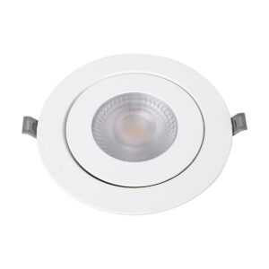 GloboStar® LEXIS JOINT 60989 Χωνευτό LED Κινούμενο Spot Downlight 12W 1140lm 45° AC 220-240V IP44 Φ15.8cm x Υ4.1cm – Στρόγγυλο – Λευκό – Θερμό Λευκό 2700K – Bridgelux Chip – TÜV Certified Driver – 5 Years Warranty