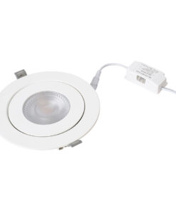 GloboStar® LEXIS JOINT 60989 Χωνευτό LED Κινούμενο Spot Downlight 12W 1140lm 45° AC 220-240V IP44 Φ15.8cm x Υ4.1cm – Στρόγγυλο – Λευκό – Θερμό Λευκό 2700K – Bridgelux Chip – TÜV Certified Driver – 5 Years Warranty