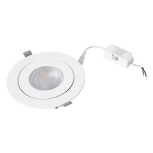 GloboStar® LEXIS JOINT 60989 Χωνευτό LED Κινούμενο Spot Downlight 12W 1140lm 45° AC 220-240V IP44 Φ15.8cm x Υ4.1cm – Στρόγγυλο – Λευκό – Θερμό Λευκό 2700K – Bridgelux Chip – TÜV Certified Driver – 5 Years Warranty