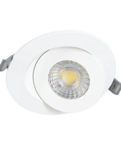 GloboStar® LEXIS JOINT 60990 Χωνευτό LED Κινούμενο Spot Downlight 7W 680lm 45° AC 220-240V IP44 Φ12cm x Υ3.1cm – Στρόγγυλο – Λευκό – Φυσικό Λευκό 4500K – Bridgelux Chip – TÜV Certified Driver – 5 Years Warranty