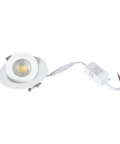 GloboStar® LEXIS JOINT 60990 Χωνευτό LED Κινούμενο Spot Downlight 7W 680lm 45° AC 220-240V IP44 Φ12cm x Υ3.1cm – Στρόγγυλο – Λευκό – Φυσικό Λευκό 4500K – Bridgelux Chip – TÜV Certified Driver – 5 Years Warranty