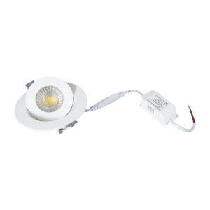 GloboStar® LEXIS JOINT 60990 Χωνευτό LED Κινούμενο Spot Downlight 7W 680lm 45° AC 220-240V IP44 Φ12cm x Υ3.1cm – Στρόγγυλο – Λευκό – Φυσικό Λευκό 4500K – Bridgelux Chip – TÜV Certified Driver – 5 Years Warranty