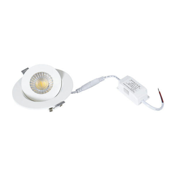 GloboStar® LEXIS JOINT 60990 Χωνευτό LED Κινούμενο Spot Downlight 7W 680lm 45° AC 220-240V IP44 Φ12cm x Υ3.1cm – Στρόγγυλο – Λευκό – Φυσικό Λευκό 4500K – Bridgelux Chip – TÜV Certified Driver – 5 Years Warranty