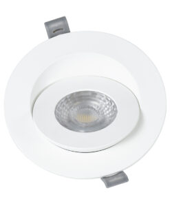 GloboStar® LEXIS JOINT 60990 Χωνευτό LED Κινούμενο Spot Downlight 7W 680lm 45° AC 220-240V IP44 Φ12cm x Υ3.1cm – Στρόγγυλο – Λευκό – Φυσικό Λευκό 4500K – Bridgelux Chip – TÜV Certified Driver – 5 Years Warranty