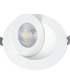GloboStar® LEXIS JOINT 60990 Χωνευτό LED Κινούμενο Spot Downlight 7W 680lm 45° AC 220-240V IP44 Φ12cm x Υ3.1cm – Στρόγγυλο – Λευκό – Φυσικό Λευκό 4500K – Bridgelux Chip – TÜV Certified Driver – 5 Years Warranty