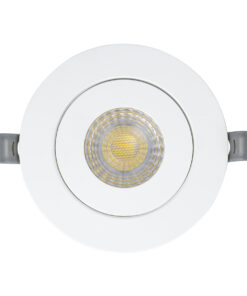 GloboStar® LEXIS JOINT 60990 Χωνευτό LED Κινούμενο Spot Downlight 7W 680lm 45° AC 220-240V IP44 Φ12cm x Υ3.1cm – Στρόγγυλο – Λευκό – Φυσικό Λευκό 4500K – Bridgelux Chip – TÜV Certified Driver – 5 Years Warranty