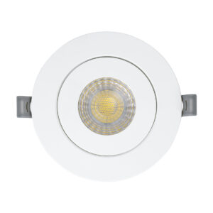 GloboStar® LEXIS JOINT 60990 Χωνευτό LED Κινούμενο Spot Downlight 7W 680lm 45° AC 220-240V IP44 Φ12cm x Υ3.1cm – Στρόγγυλο – Λευκό – Φυσικό Λευκό 4500K – Bridgelux Chip – TÜV Certified Driver – 5 Years Warranty