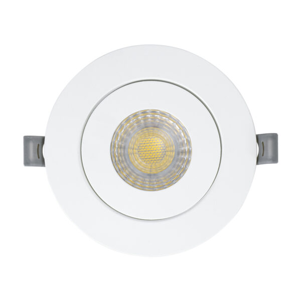 GloboStar® LEXIS JOINT 60990 Χωνευτό LED Κινούμενο Spot Downlight 7W 680lm 45° AC 220-240V IP44 Φ12cm x Υ3.1cm – Στρόγγυλο – Λευκό – Φυσικό Λευκό 4500K – Bridgelux Chip – TÜV Certified Driver – 5 Years Warranty