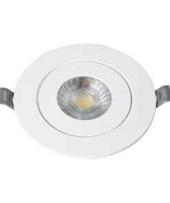 GloboStar® LEXIS JOINT 60990 Χωνευτό LED Κινούμενο Spot Downlight 7W 680lm 45° AC 220-240V IP44 Φ12cm x Υ3.1cm – Στρόγγυλο – Λευκό – Φυσικό Λευκό 4500K – Bridgelux Chip – TÜV Certified Driver – 5 Years Warranty