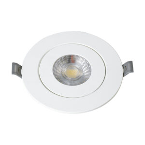 GloboStar® LEXIS JOINT 60990 Χωνευτό LED Κινούμενο Spot Downlight 7W 680lm 45° AC 220-240V IP44 Φ12cm x Υ3.1cm – Στρόγγυλο – Λευκό – Φυσικό Λευκό 4500K – Bridgelux Chip – TÜV Certified Driver – 5 Years Warranty