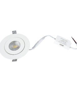 GloboStar® LEXIS JOINT 60990 Χωνευτό LED Κινούμενο Spot Downlight 7W 680lm 45° AC 220-240V IP44 Φ12cm x Υ3.1cm – Στρόγγυλο – Λευκό – Φυσικό Λευκό 4500K – Bridgelux Chip – TÜV Certified Driver – 5 Years Warranty
