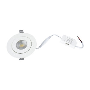 GloboStar® LEXIS JOINT 60990 Χωνευτό LED Κινούμενο Spot Downlight 7W 680lm 45° AC 220-240V IP44 Φ12cm x Υ3.1cm – Στρόγγυλο – Λευκό – Φυσικό Λευκό 4500K – Bridgelux Chip – TÜV Certified Driver – 5 Years Warranty