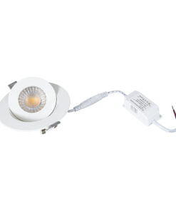 GloboStar® LEXIS JOINT 60991 Χωνευτό LED Κινούμενο Spot Downlight 7W 660lm 45° AC 220-240V IP44 Φ12cm x Υ3.1cm – Στρόγγυλο – Λευκό – Θερμό Λευκό 2700K – Bridgelux Chip – TÜV Certified Driver – 5 Years Warranty
