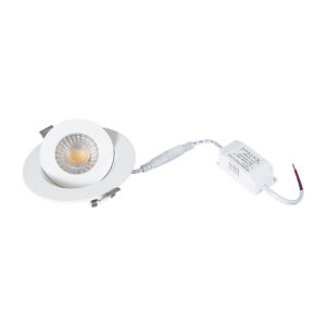 GloboStar® LEXIS JOINT 60991 Χωνευτό LED Κινούμενο Spot Downlight 7W 660lm 45° AC 220-240V IP44 Φ12cm x Υ3.1cm – Στρόγγυλο – Λευκό – Θερμό Λευκό 2700K – Bridgelux Chip – TÜV Certified Driver – 5 Years Warranty