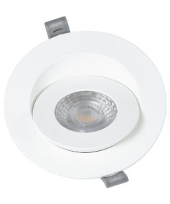 GloboStar® LEXIS JOINT 60991 Χωνευτό LED Κινούμενο Spot Downlight 7W 660lm 45° AC 220-240V IP44 Φ12cm x Υ3.1cm – Στρόγγυλο – Λευκό – Θερμό Λευκό 2700K – Bridgelux Chip – TÜV Certified Driver – 5 Years Warranty